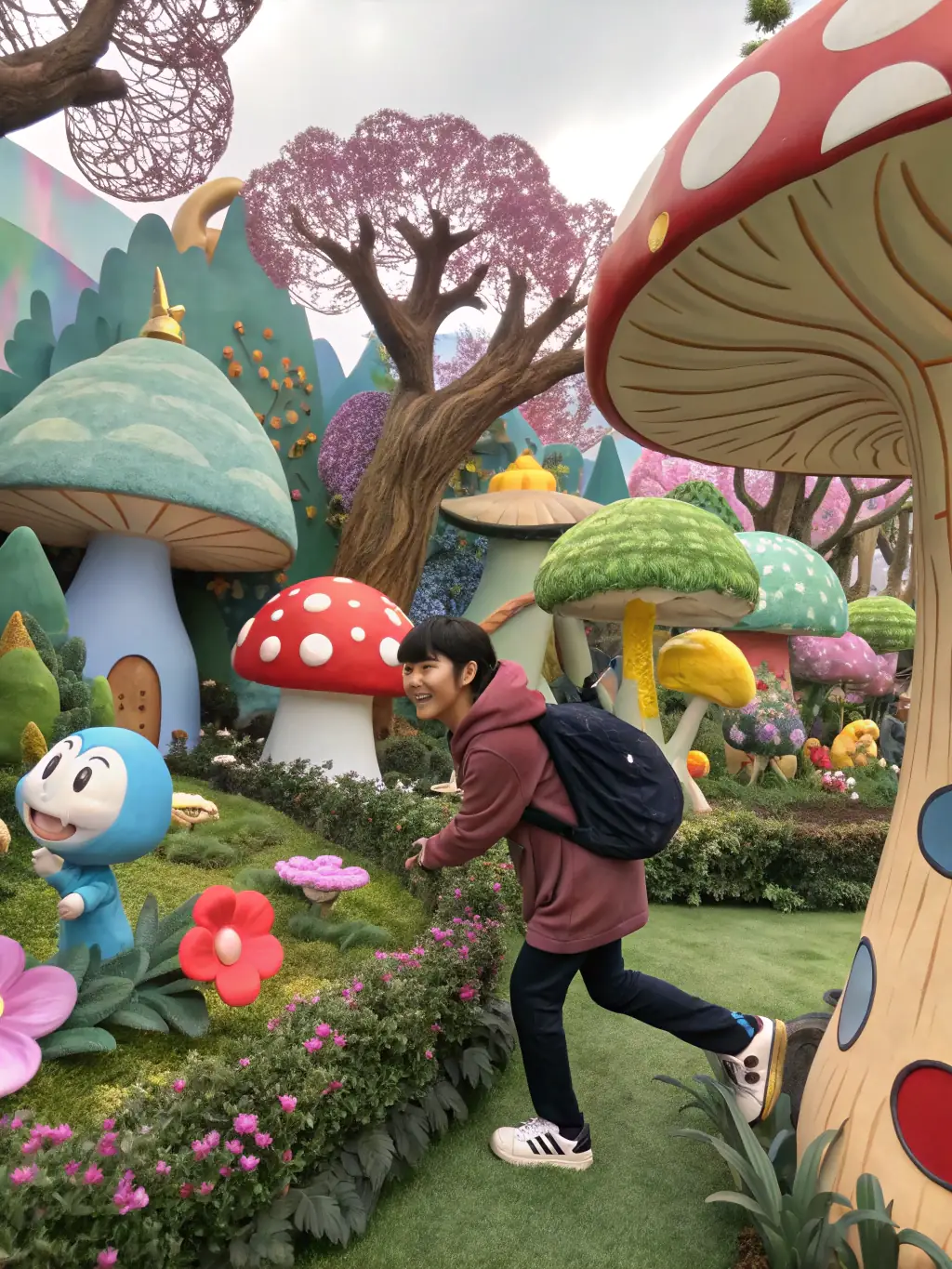A promotional image for an AI-generated animated series, depicting cute and colorful characters embarking on an adventure, used to attract younger viewers to Mahua mv's diverse content library.