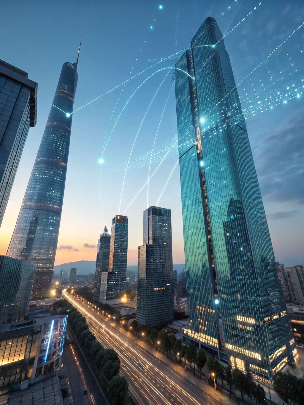 A still from an AI-generated science fiction film, showcasing a futuristic cityscape with flying vehicles and advanced technology, reflecting the innovative content available on Mahua mv.